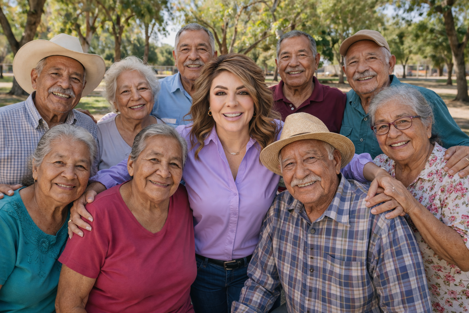 Comunidad ayudando a un adulto mayor